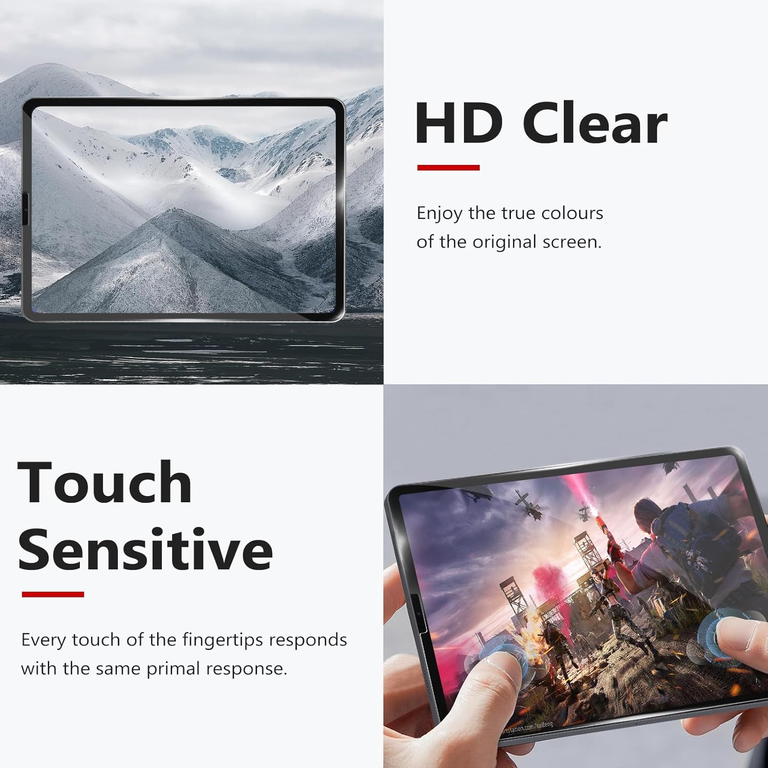Thumbnail 4 de BERSEM Protector Pantalla Cristal Templado para iPad Pro 11" & Air 10.9"