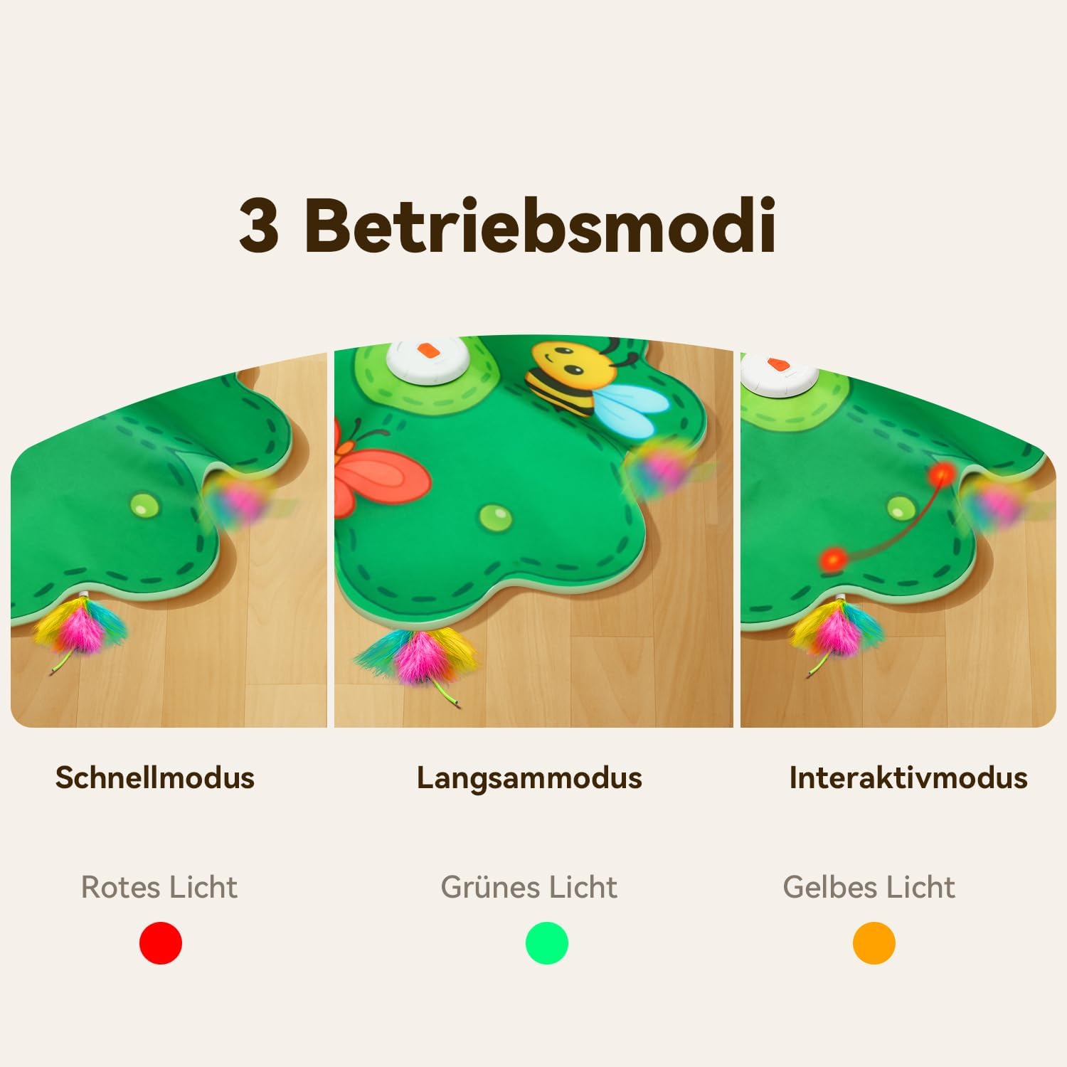 Detalle de FEELNEEDY Katzenspielzeug „Whack a Mole“ – interaktives Versteckspiel für Indoor-Kätzchen