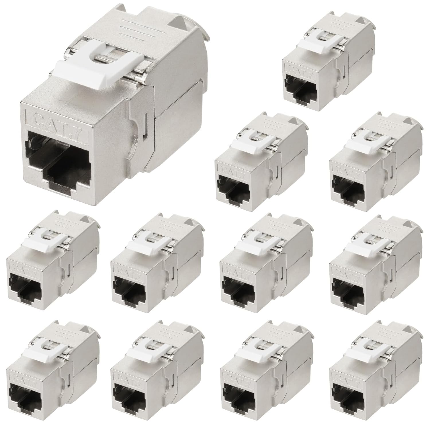 Thumbnail 6 de OFFCUP 16 accoppiatori RJ45 Keystone Cat7 fino a 10 Gbps, jack femmina-femmina non schermato