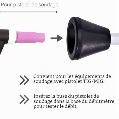 Thumbnail 6 de EATBALE Débitmètre gaz Argon CO2 pour torches TIG/MIG – 0–25 L/min (paire)