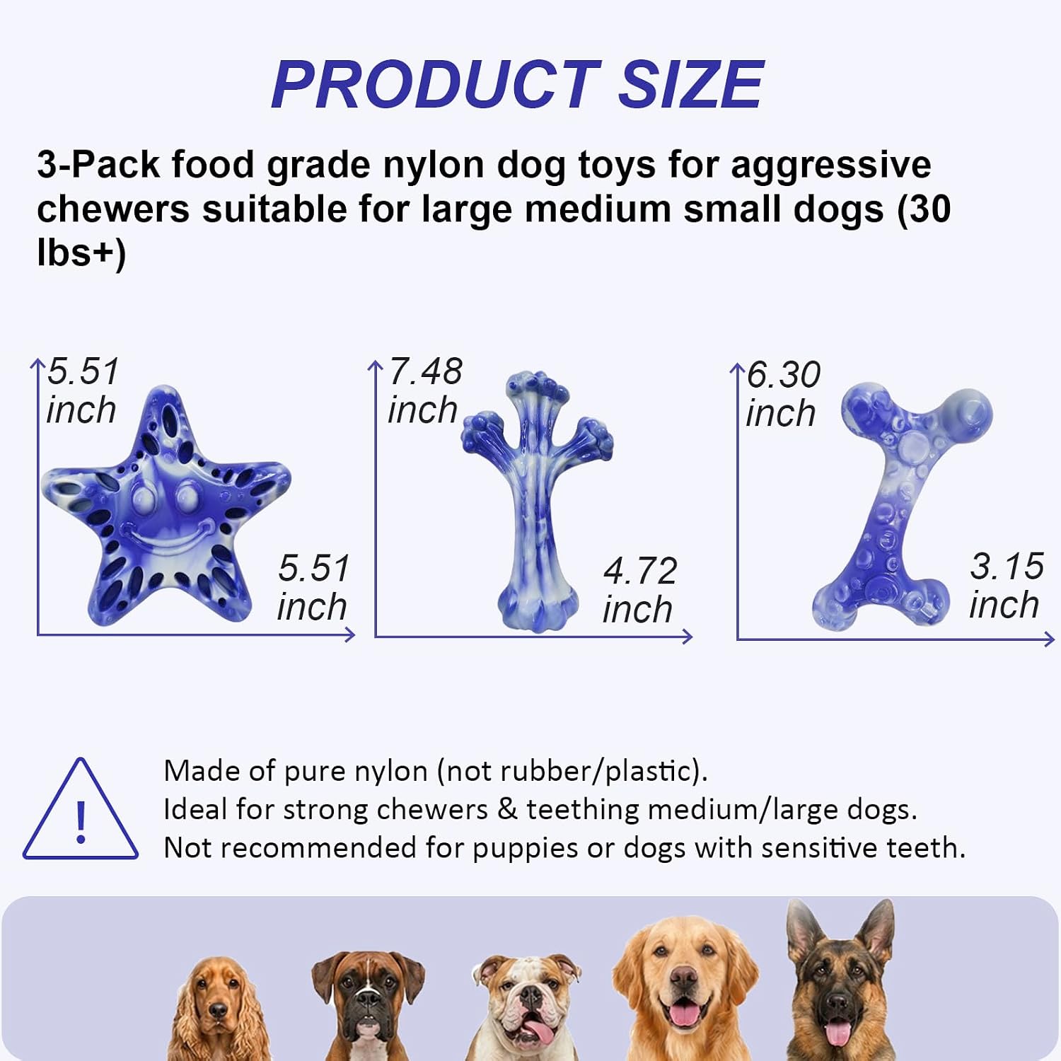 Detalle 2 de YINEYA Dog Chew Toys 3-Pack