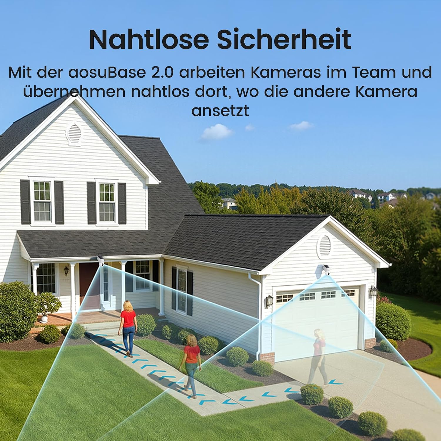 Detalle de aosu 4K 8MP D1 Max Außenüberwachungskamera mit Solar, 360° PTZ und aosubase 2.0