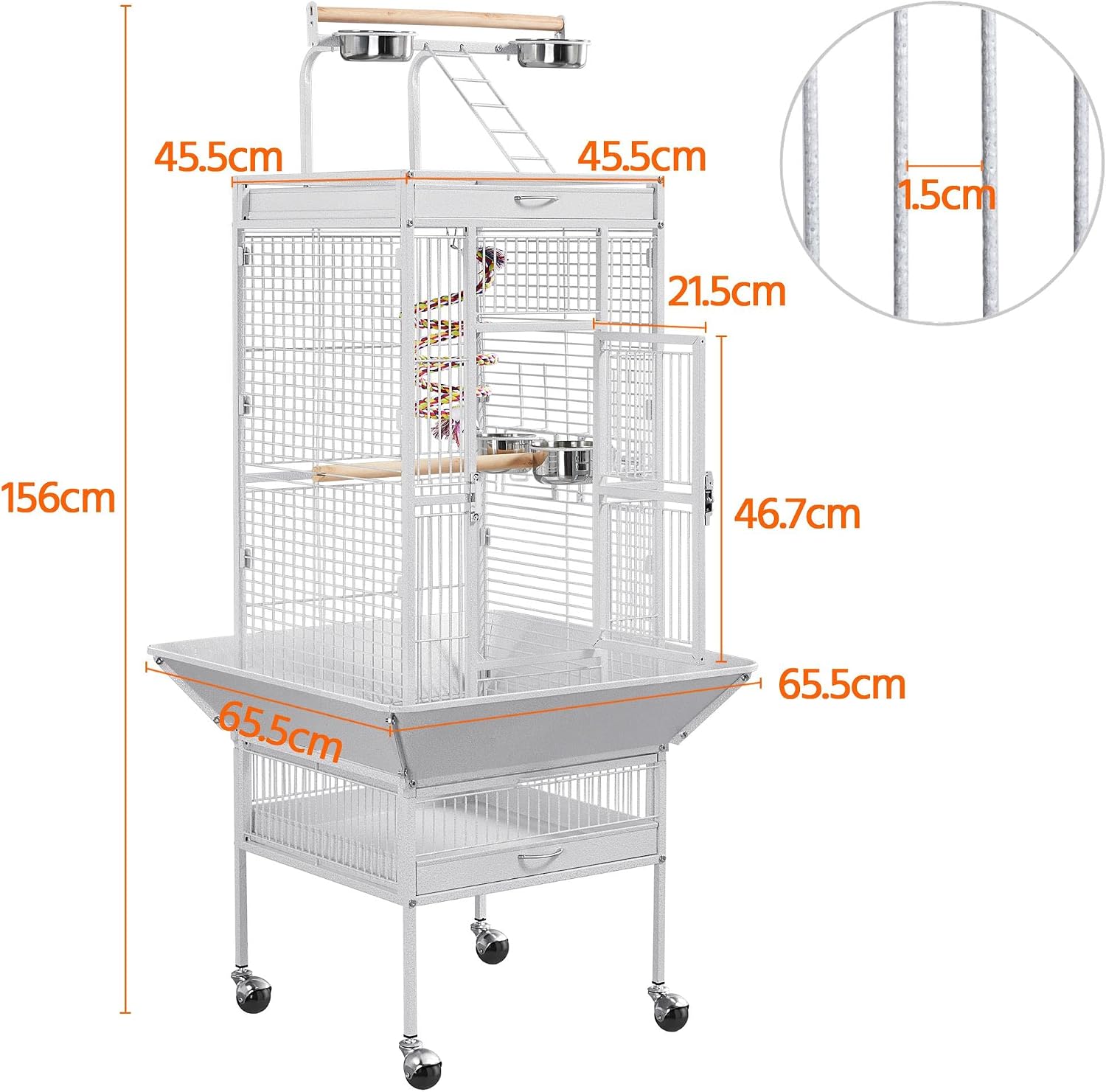 Detalle 2 de Yaheetech Parrot Cage 156cm Large Bird Cage