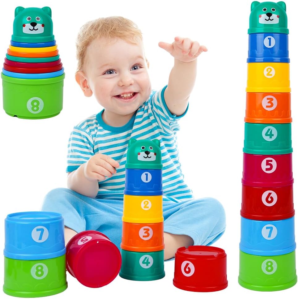 Detalle de HAGOT 9 pezzi di tazze impilabili per bambini (giocattoli educativi e per il bagno)