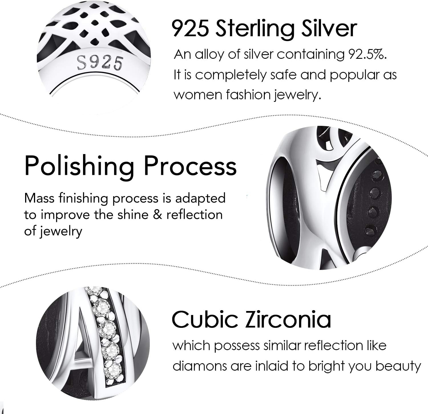 Thumbnail 5 de NINGAN 925 Charms dell'alfabeto in argento sterling A-Z — Bracciale e Collana con ciondolo, regalo elegante per la famiglia e gli amici