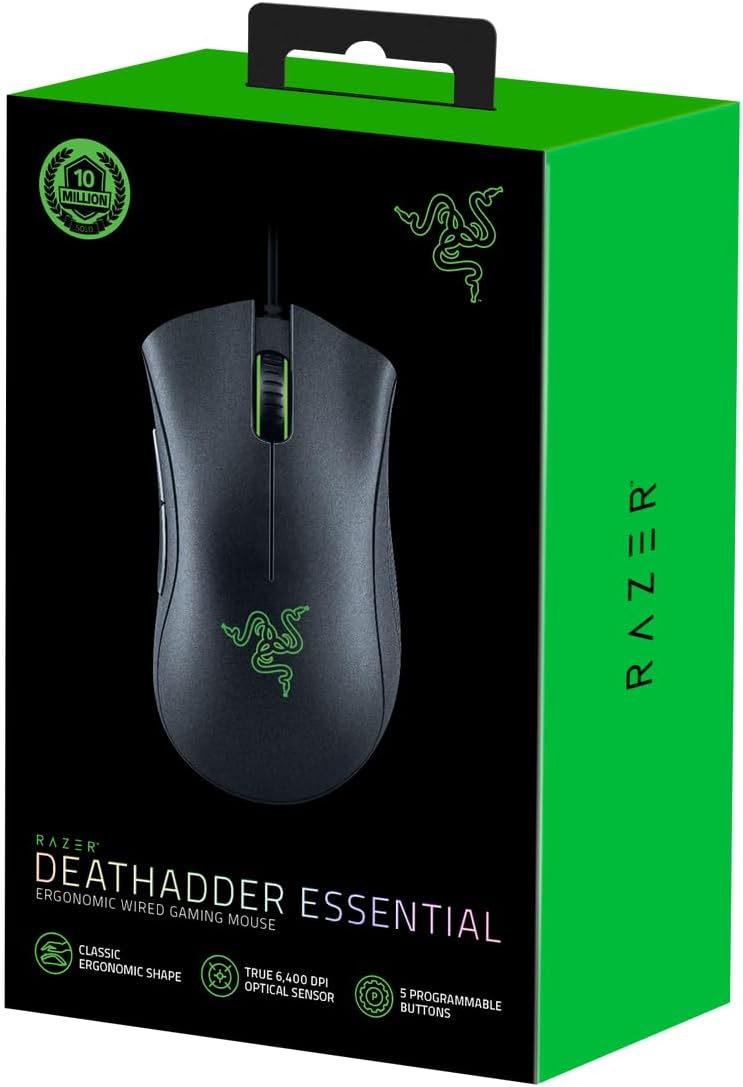 Thumbnail 6 de Razer DeathAdder Essential (2021) Wired Gaming Mouse – Optical sensor up to 6400 DPI, 5 programmable buttons