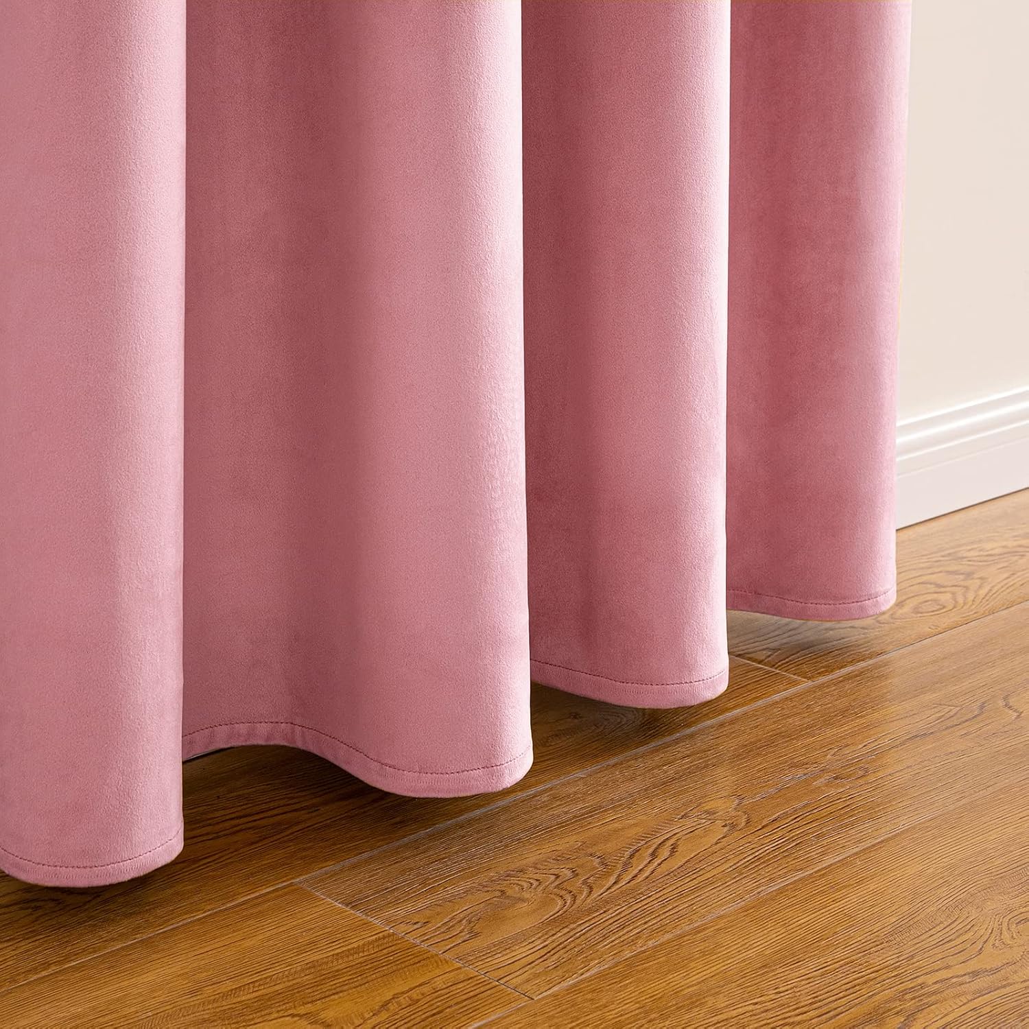 Thumbnail 6 de Woaboy Velvet Curtains 90 Drop Blush Pink