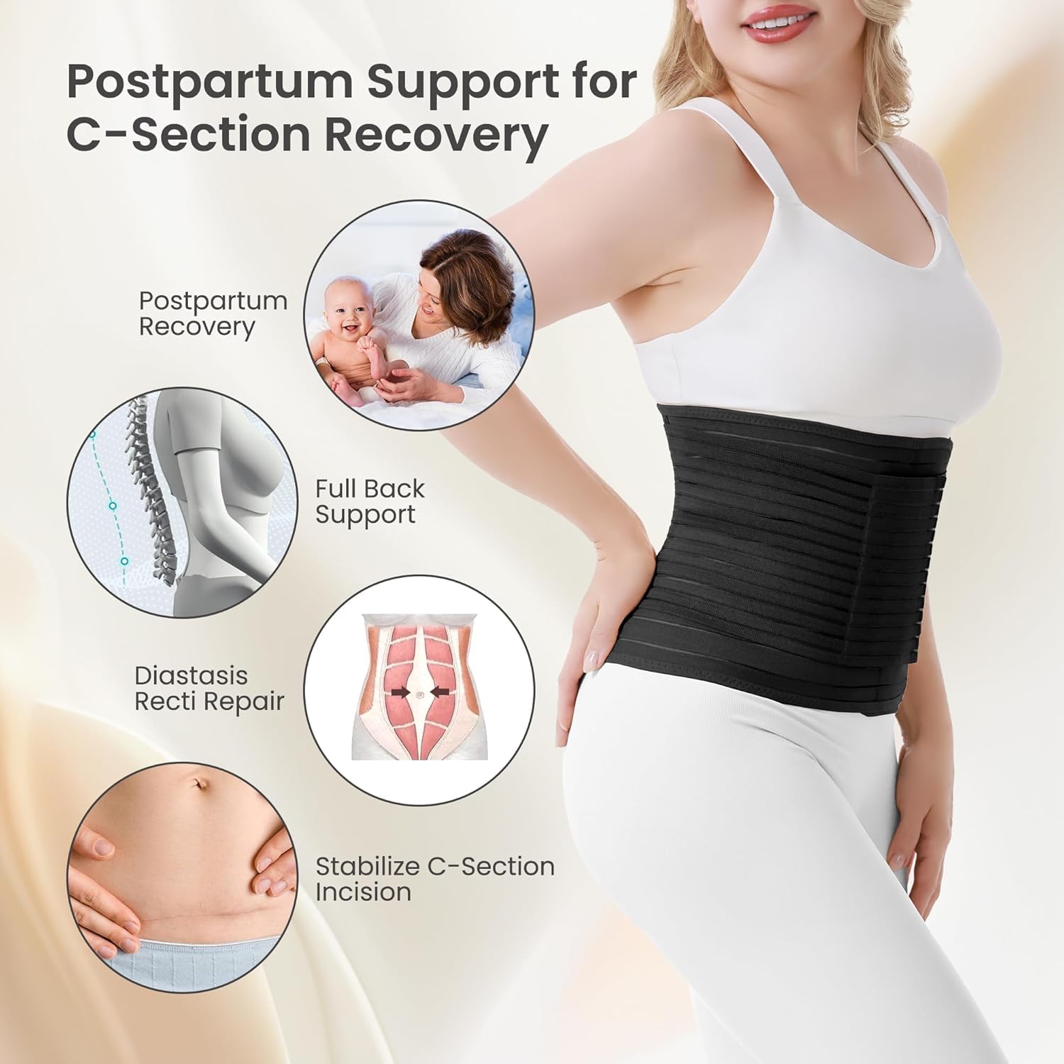 Thumbnail 3 de Trendyline Postpartum Belly Wrap for Mums – C-Section Recovery Belt with Firm Compression