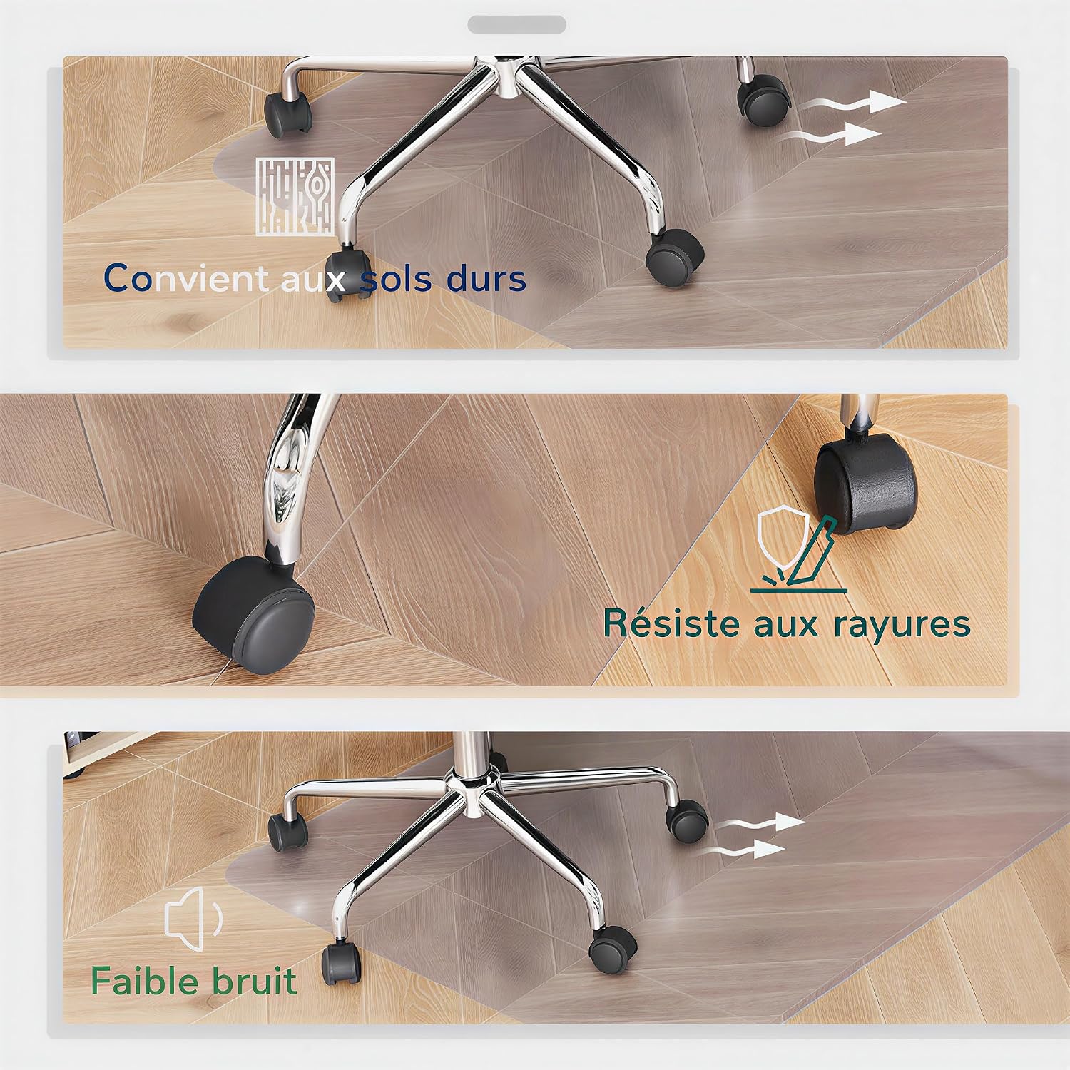 Detalle 2 de HOMCOM Tapis Chaise Bureau 90 x 120 cm