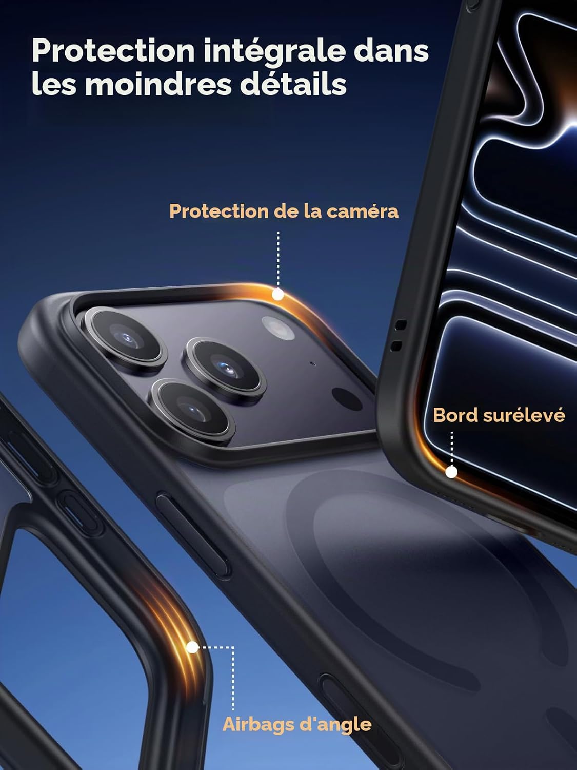 Detalle de UGREEN Coque Magnétique pour iPhone 17 Air — Protection Militaire, MagSafe et Anti-traces