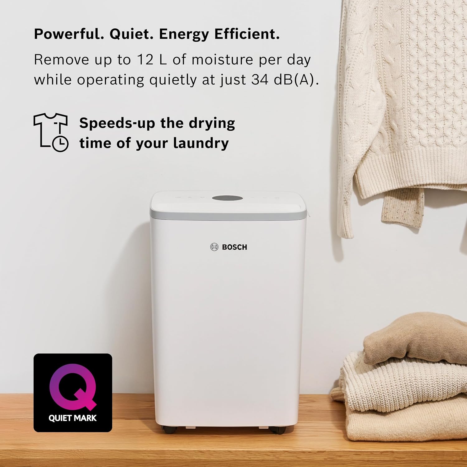 Detalle de Bosch Dry 2000 dehumidifier for 24 m² rooms 🌫