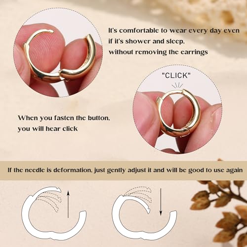 Thumbnail 3 de Chriscoco Gold Hoop Earrings for Women – Chunky Silver Hoop Earrings