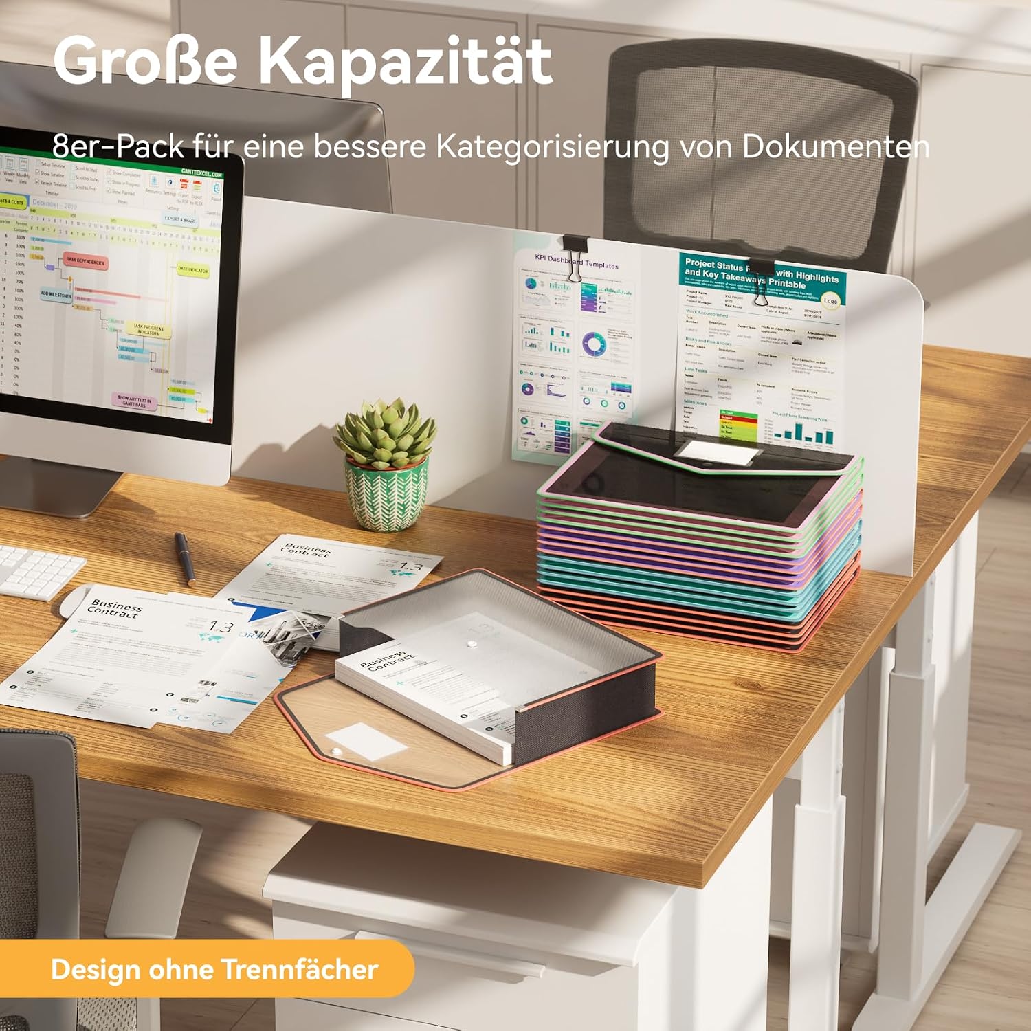 Thumbnail 2 de ABC life Dokumententasche A4 mit Druckknopf, wasserdicht (8 Stück) – Dokumentenmappe im Ordner-Format