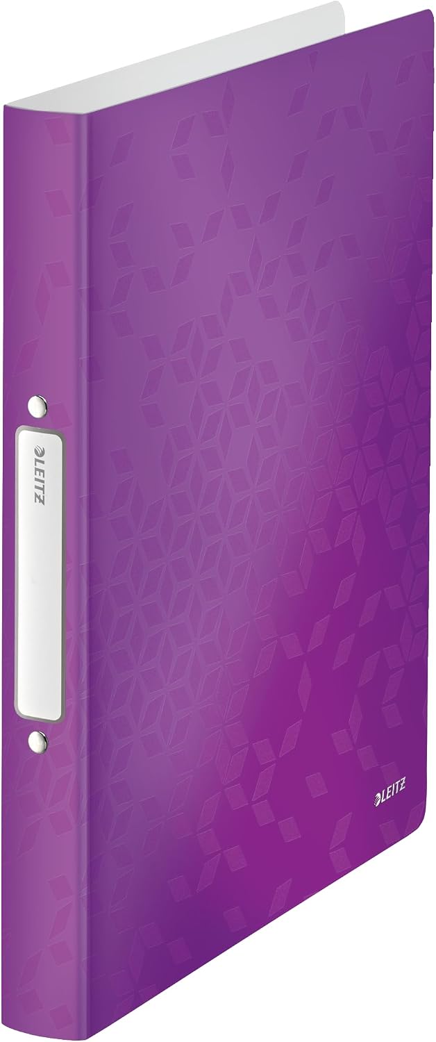 Detalle 2 de Leitz WOW Ringbuch DIN A4, 2-Ring, 25 mm, violett metallic – 10er Pack