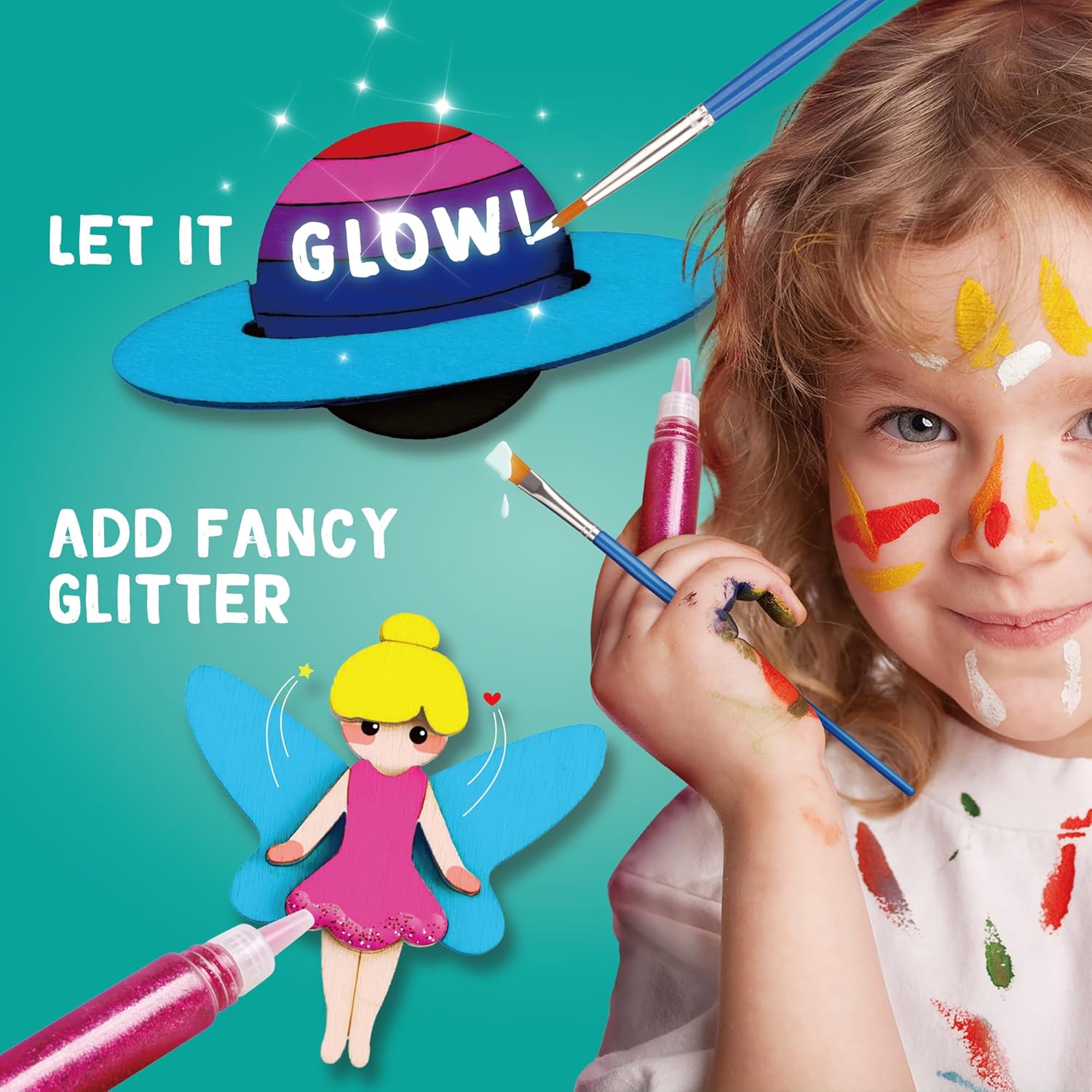 Thumbnail 1 de Byncceh Kit de Peinture Aimant en Bois 40 Pièces – Activité créative pour enfants dès 6 ans