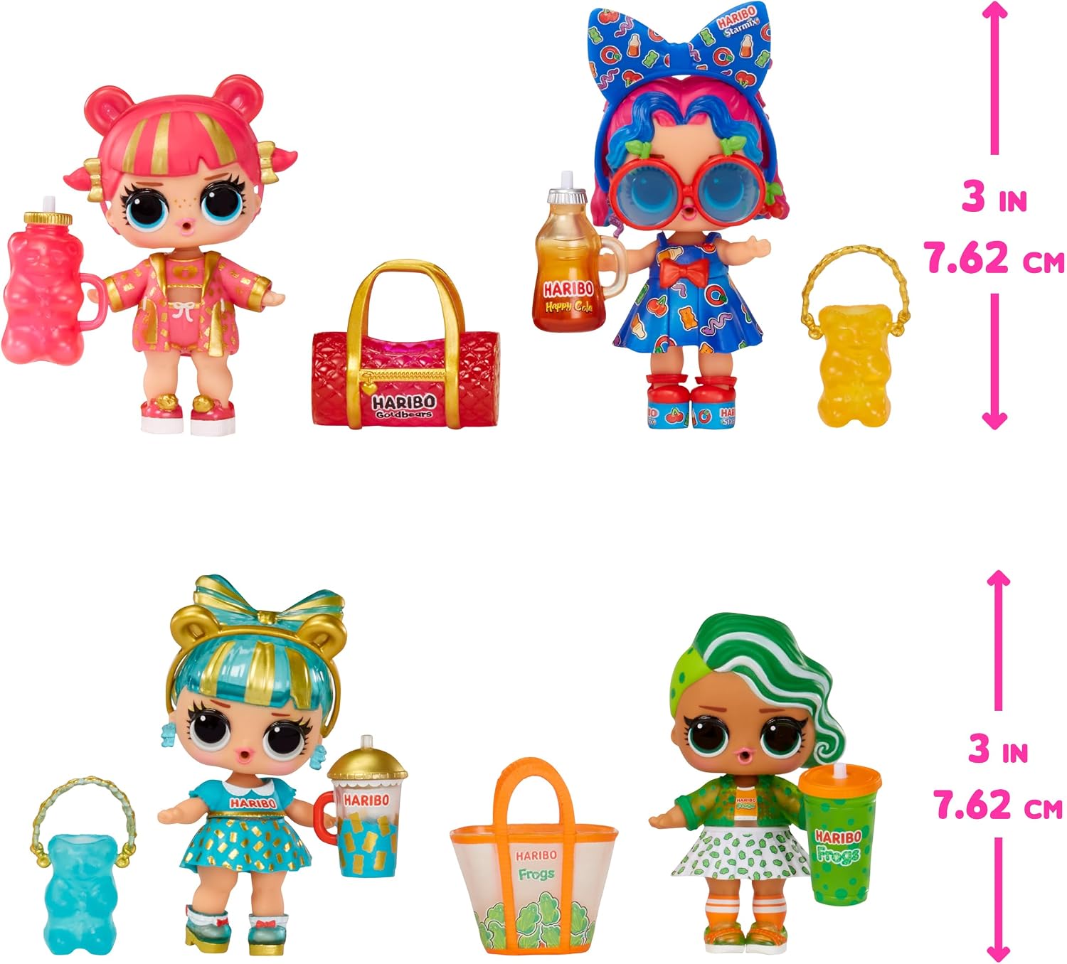 Detalle 2 de L.O.L. Surprise! Loves Mini Sweets X HARIBO Party Pack – zestaw 9 lalek