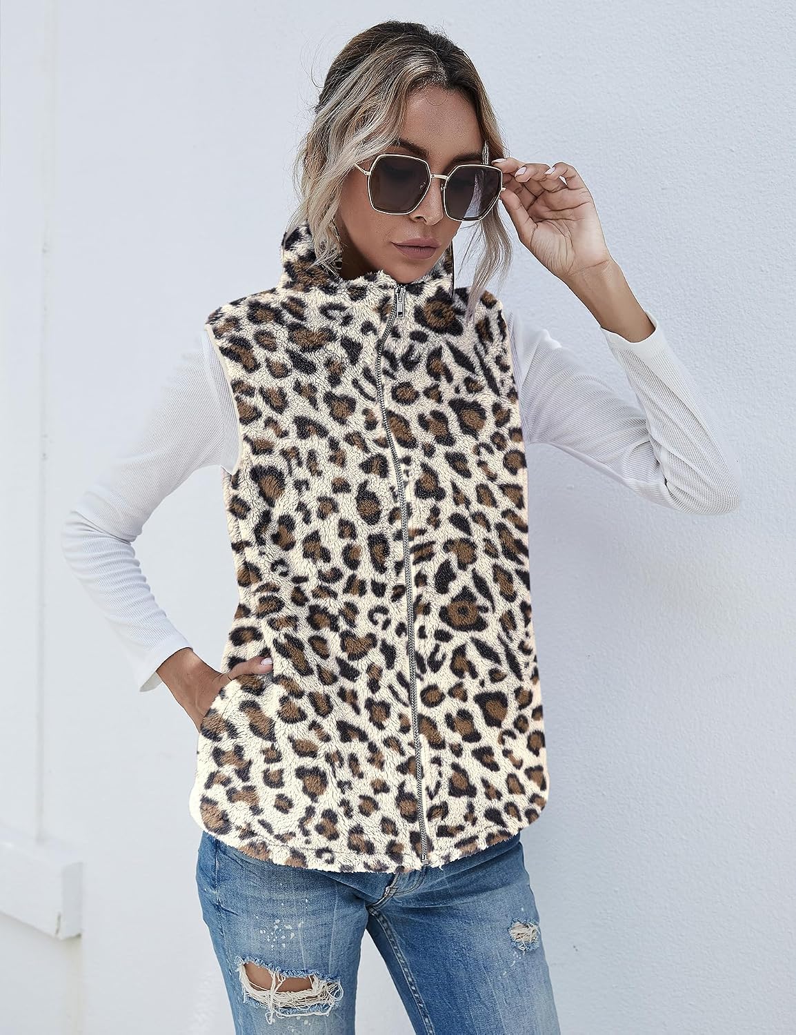 Detalle 2 de Rapbin Teddy Fleece Weste für Damen