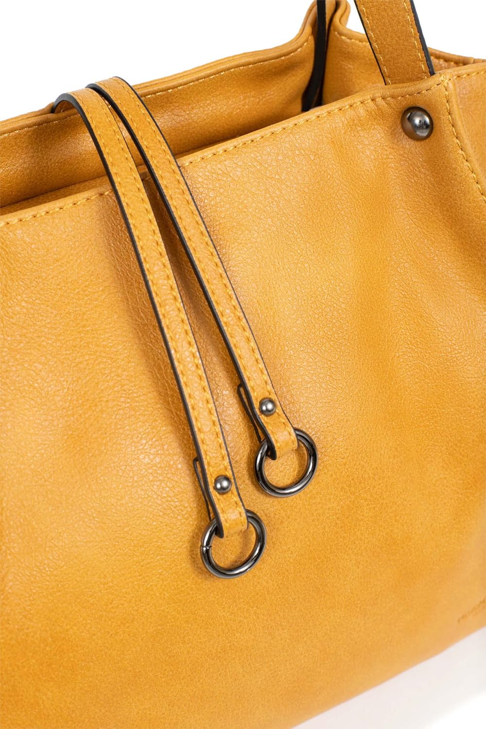 Thumbnail 3 de Hexagona sac porté épaule 2 anses compatible téléphone portable, collection Gracieuse – moutarde (femme)