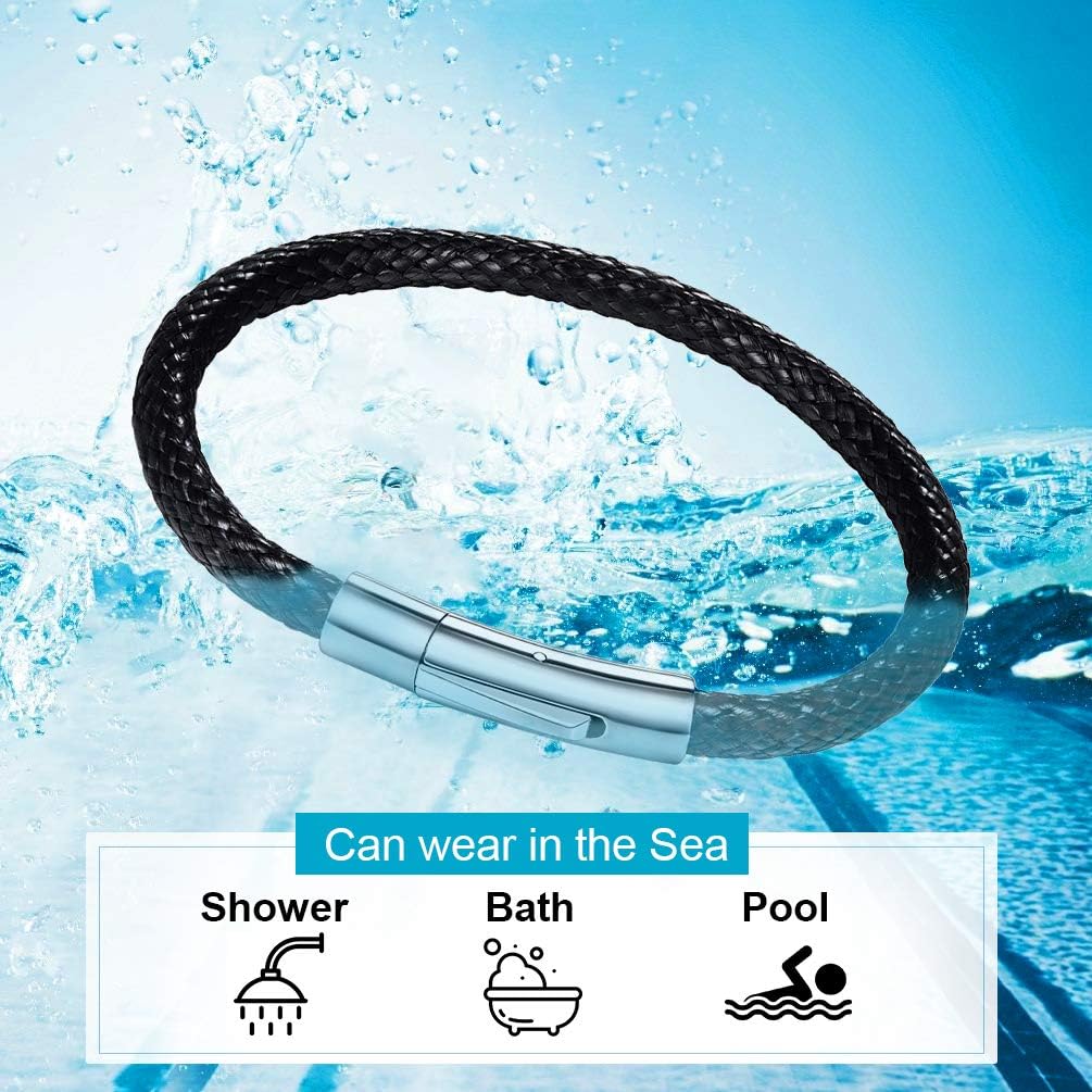 Thumbnail 2 de PROSTEEL Bracelet garçon en corde noire tressée 5 mm avec fermoir en acier inoxydable (18/20 cm)