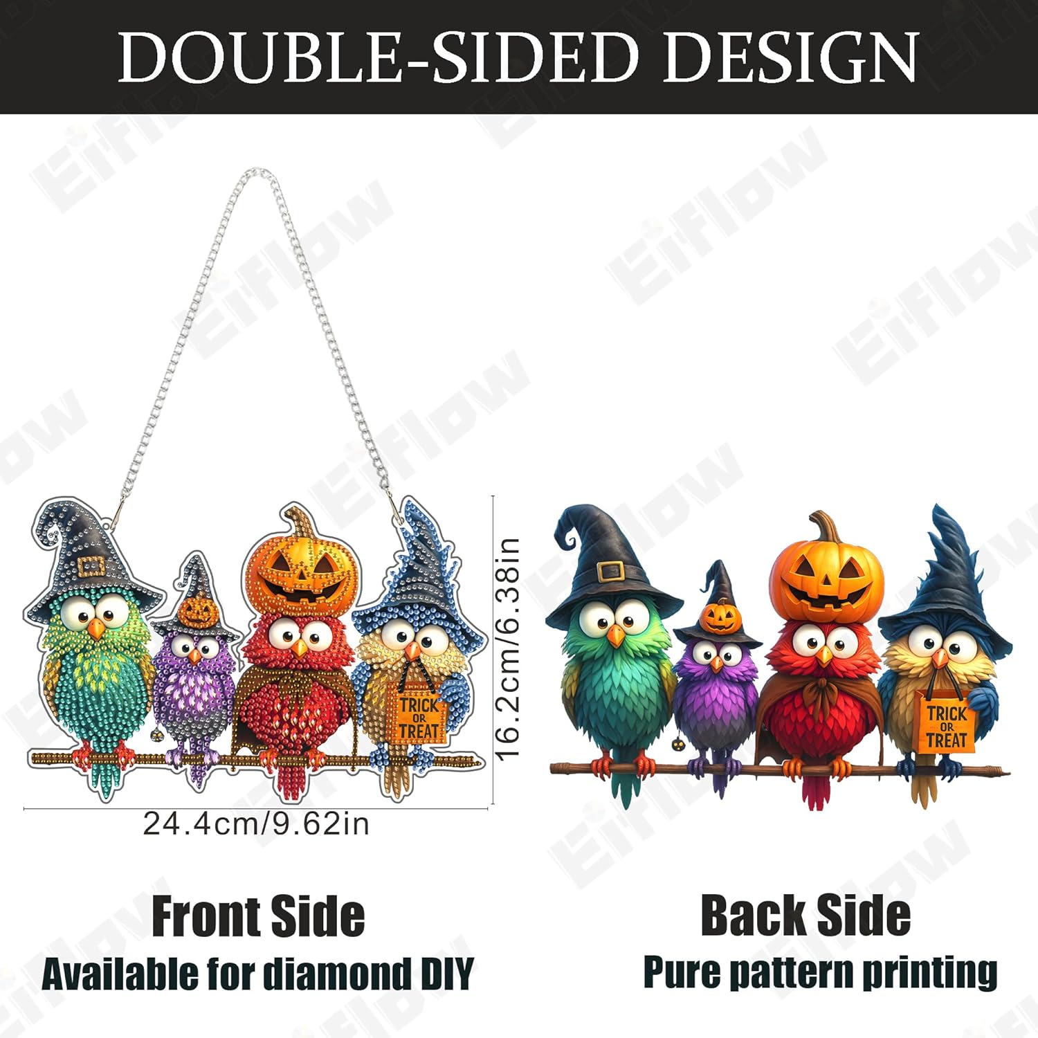 Thumbnail 5 de Eiflow Halloween Diamond Art Hanging Kit 🎨