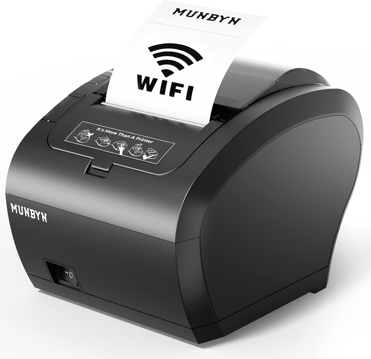 Detalle de MUNBYN P047 kvittoskrivare, 80 mm termisk utskrift med WiFi och USB