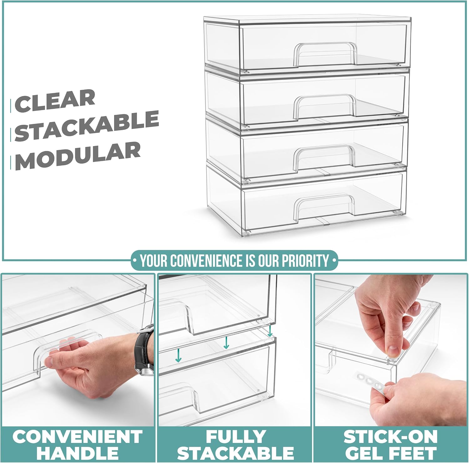Thumbnail 3 de Sorbus Acrylic Storage Containers 12.1