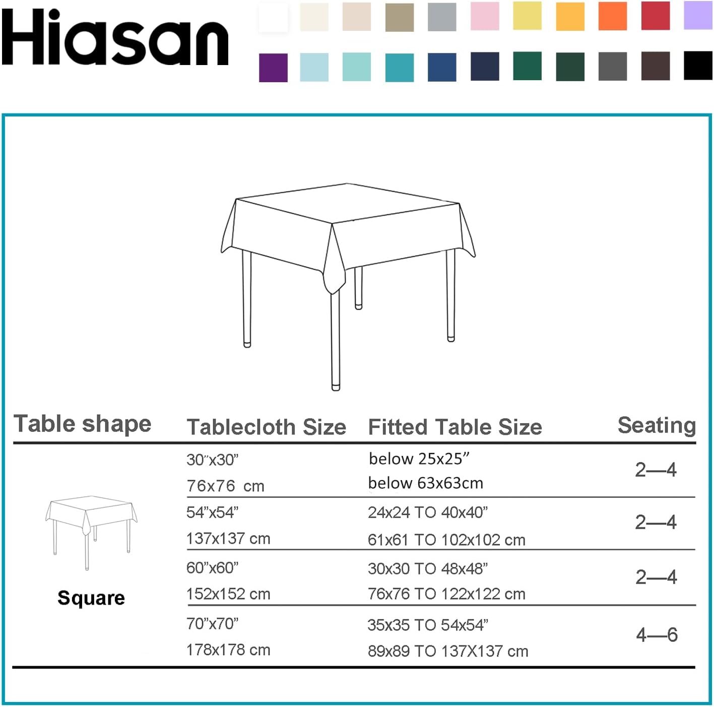 Detalle de Hiasan Checkered Tablecloth Square 70 x 70 Inch (Waterproof, Wrinkle-Resistant) in Forest Green & White Gingham
