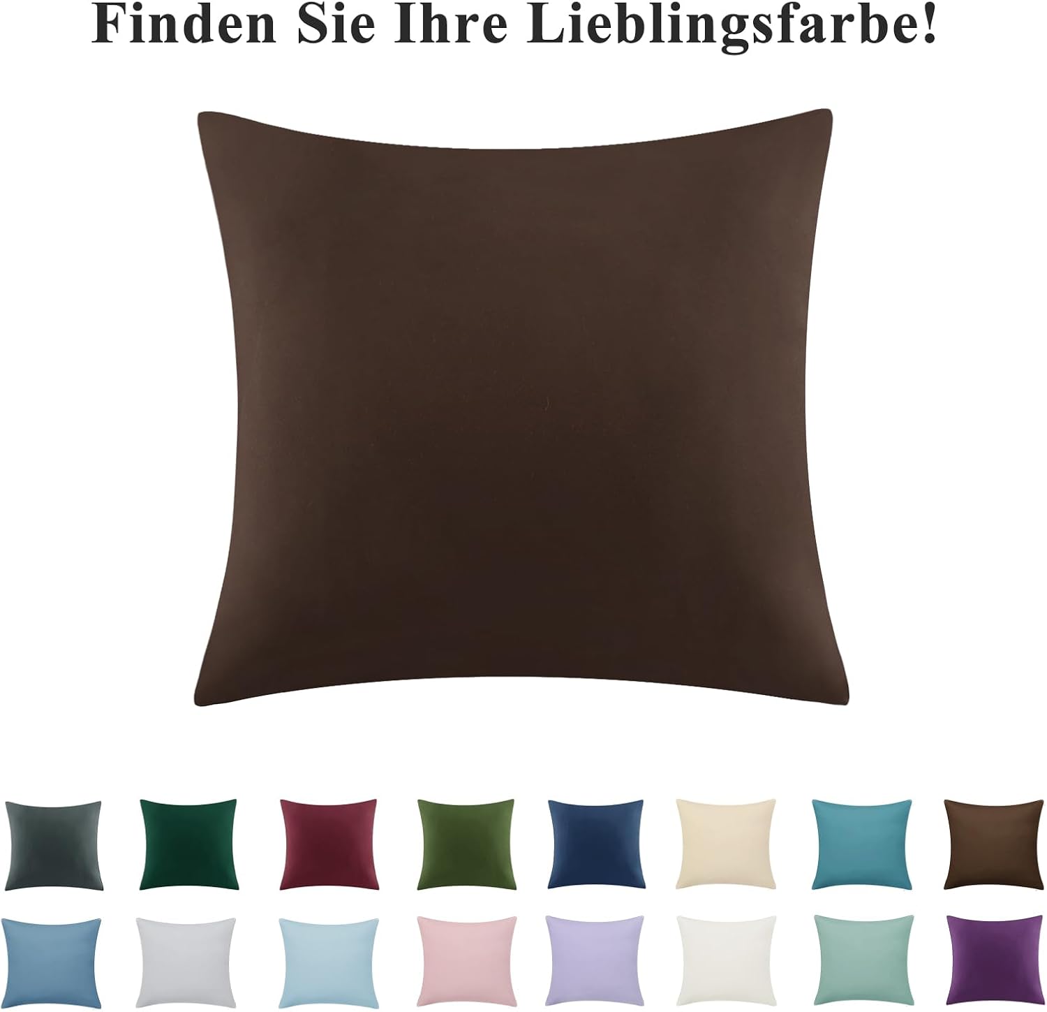 Thumbnail 6 de Aisbo Kissenbezug 80x80 cm – 2er Set aus Mikrofaser in Braun mit Reißverschluss