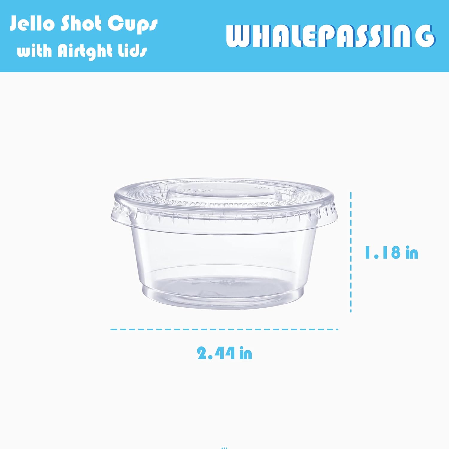 Thumbnail 2 de WhalePassing 【2oz-200 Sets】 2 oz Jello Shot Cups with Lids, 200 Count