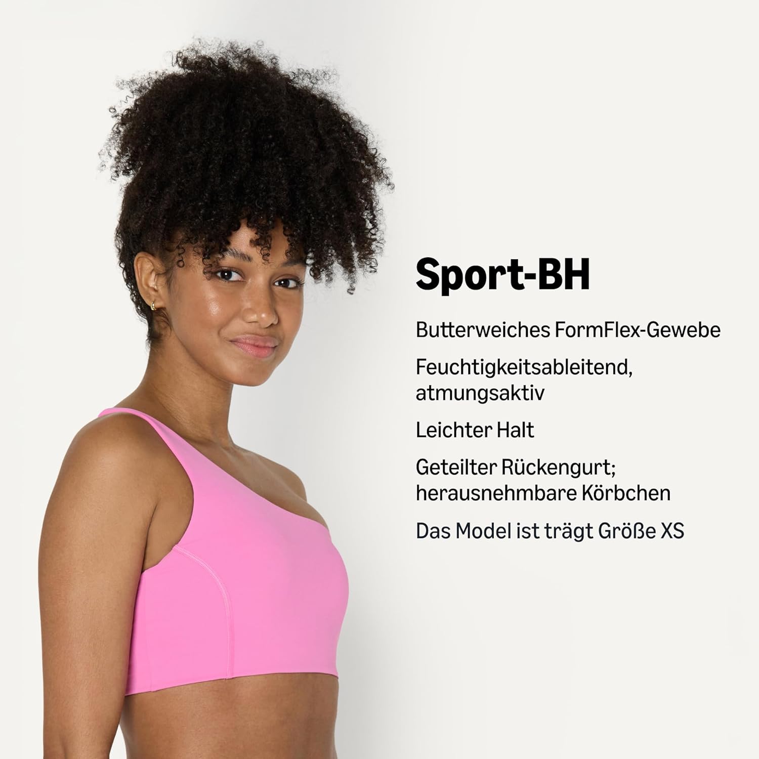 Thumbnail 1 de Amazon Essentials Damen Active FormFlex Sport-BH „Buttery Soft“ mit One-Shoulder-Trägern und Riemchenrücken (leicht stützend)