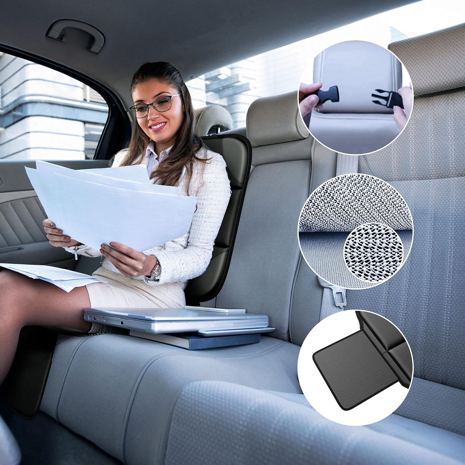 Thumbnail 4 de MHO+All Kindersitzunterlage – 2 Stück ISOFIX-kompatible Sitzunterlage für Textil- und Ledersitze