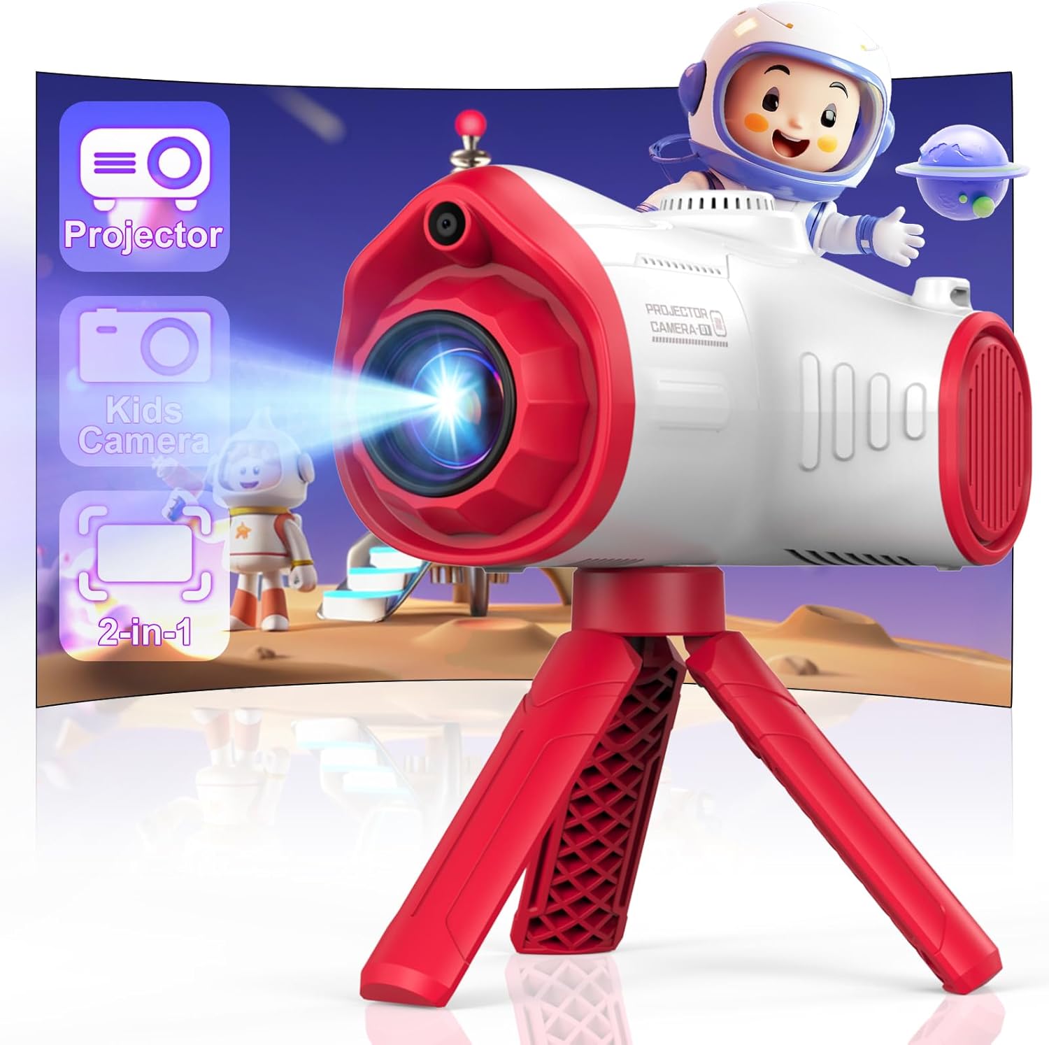 Detalle de Macchina Fotografica per Bambini CHAKEYAKE con Funzione di Proiezione: 1080P, Treppiede e Scheda 32G
