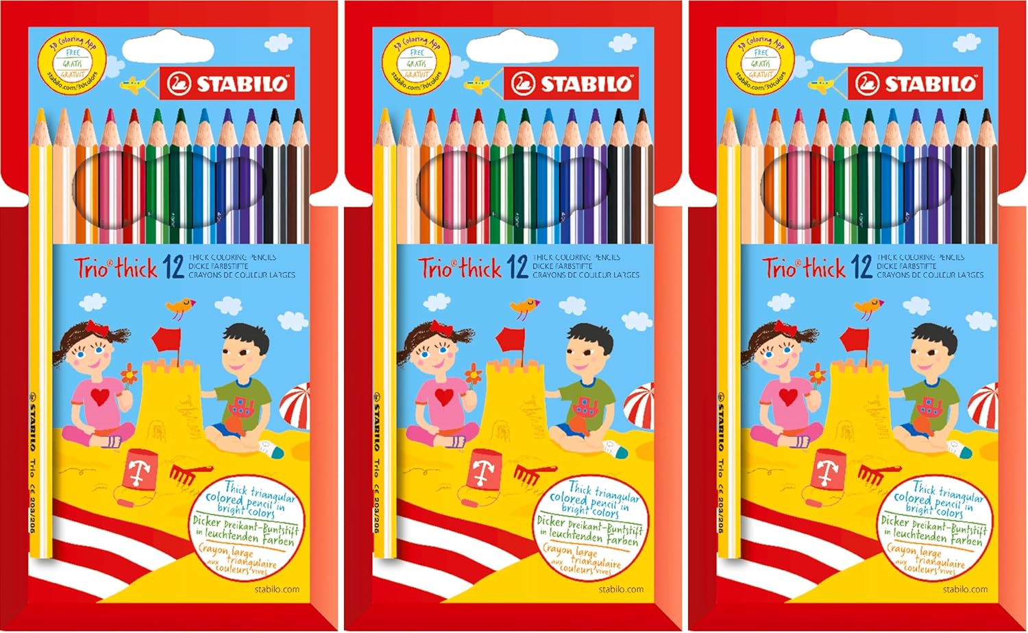 Detalle de STABILO Dreikant-Buntstift Trio dick – 18er Pack