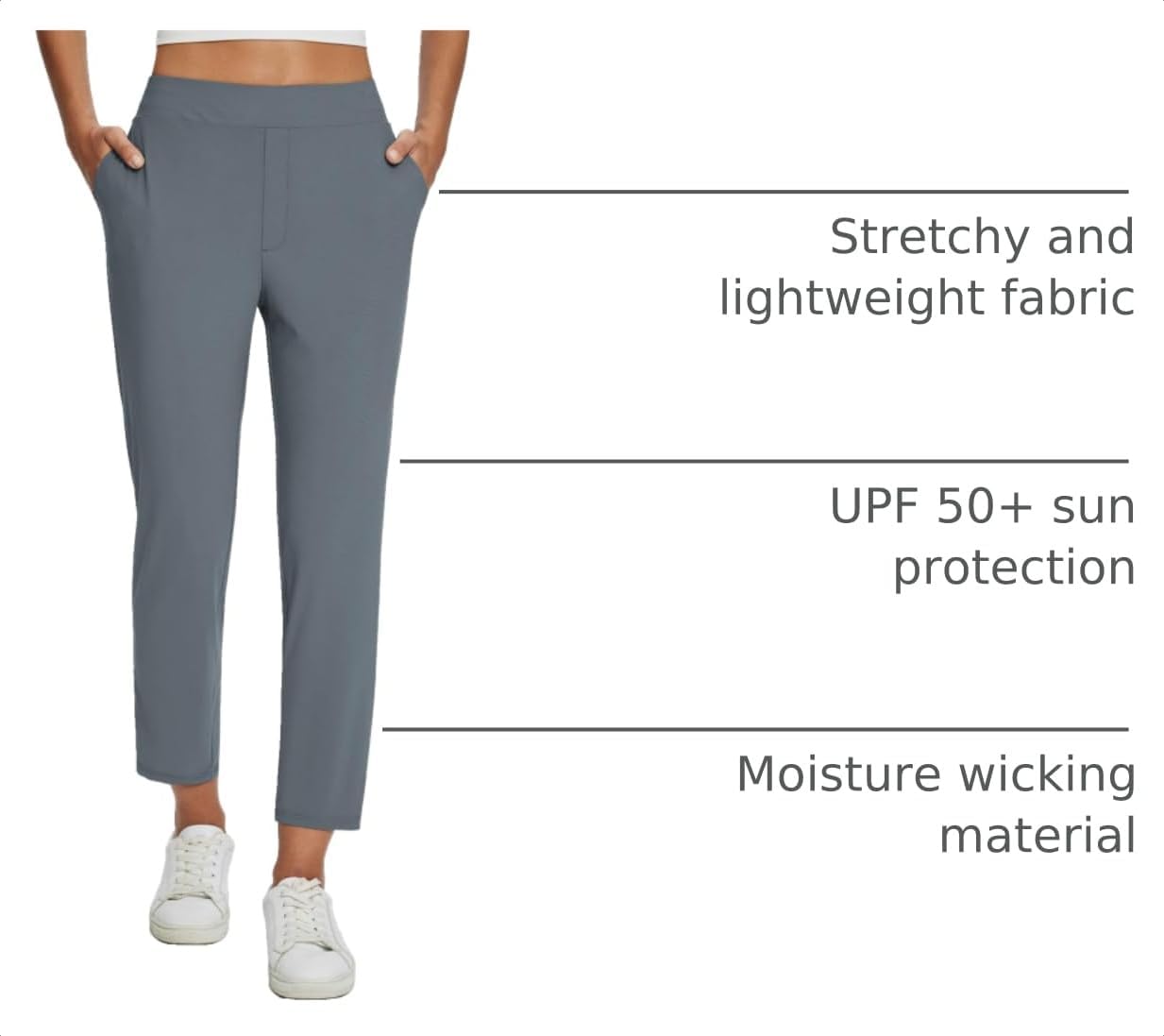 Detalle 2 de baleaf Womens Travel Pants Lightweight Stretch, Petite 🧑💼