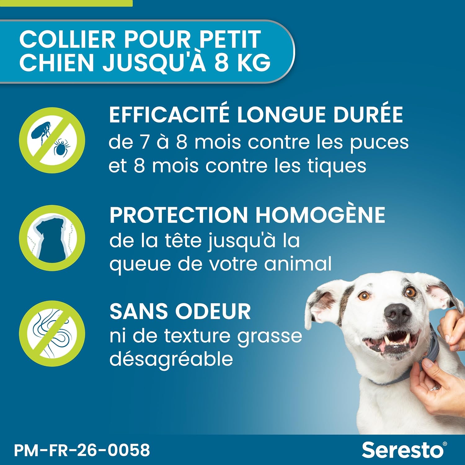 Detalle de Seresto Collier Petits Chiens — Collier antiparasitaire pour chiens <8 kg, 7–8 mois de protection