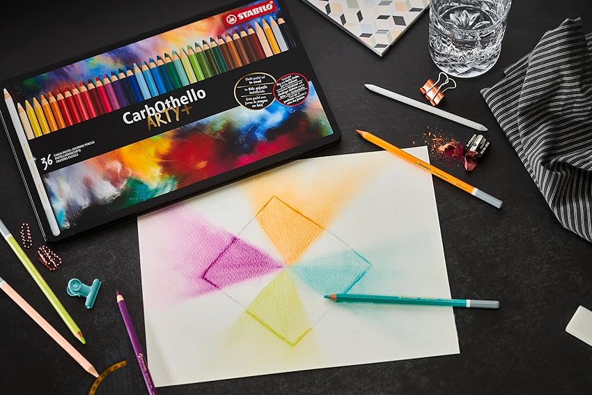 Detalle 2 de STABILO CarbOthello - Estuche metálico con 24 lápices pastel 🎨