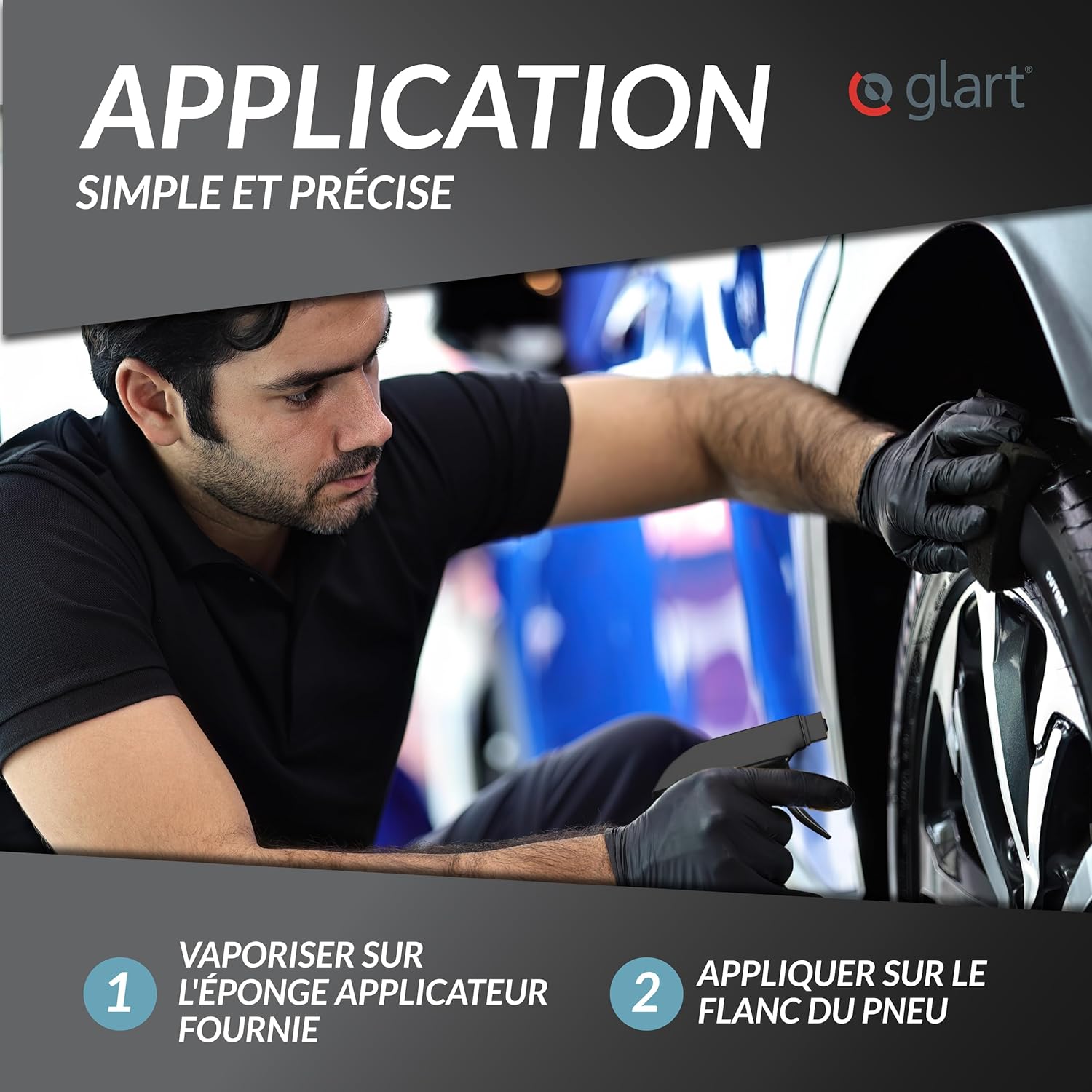 Thumbnail 2 de Glart 45RK Brillance pneus 500 ML avec éponge – Finition satinée et protection UV
