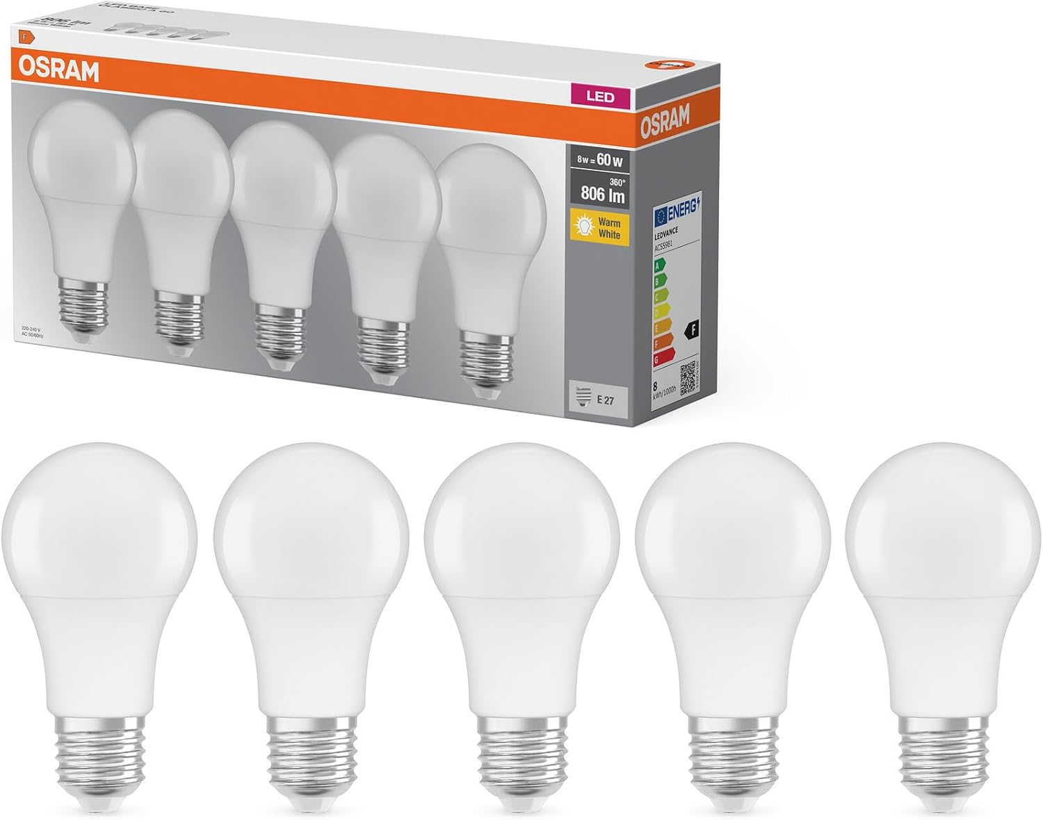 Thumbnail 6 de Osram LED-Lampe Filament A60 – 7W, E27, 806 lm, 2700K warmweiß, stoßfest