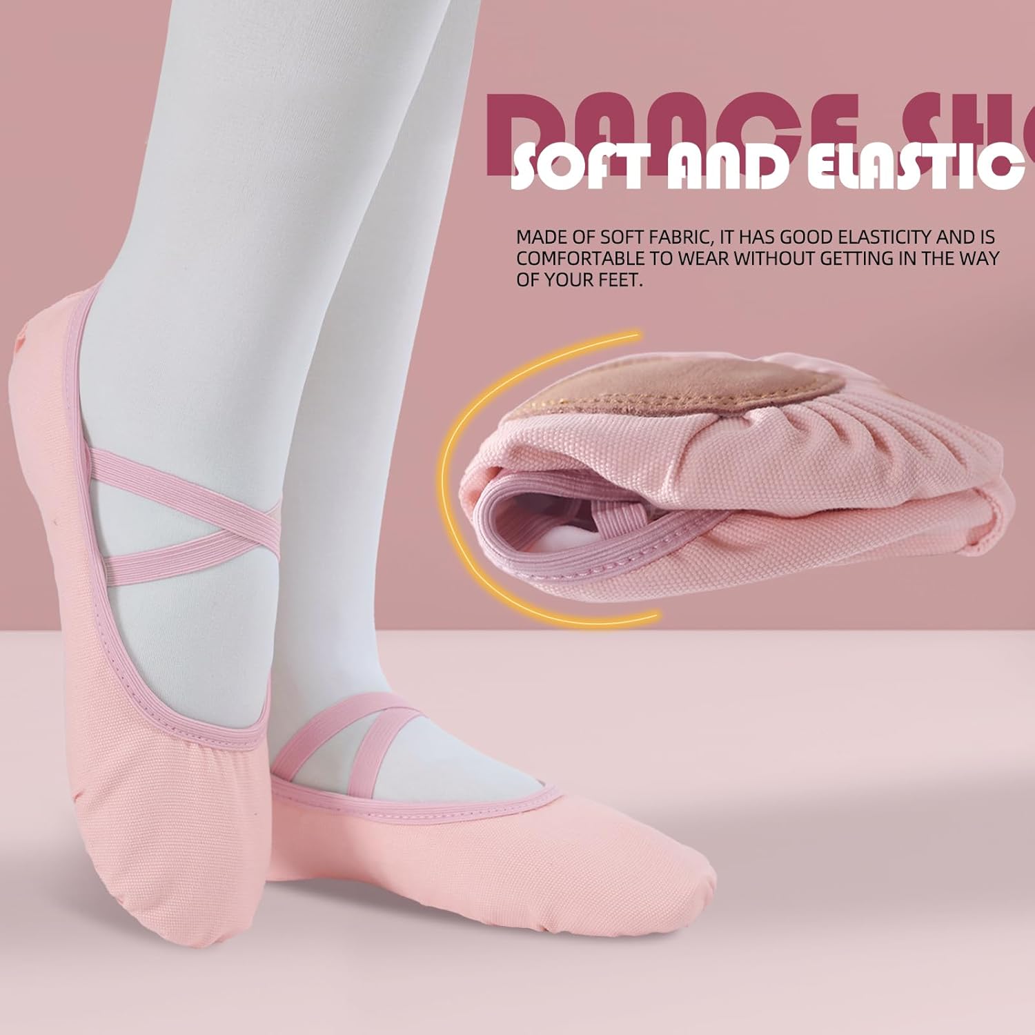 Thumbnail 2 de Acfoda chaussons de ballet en toile douce avec semelle en daim antidérapante (22 à 44 EU)