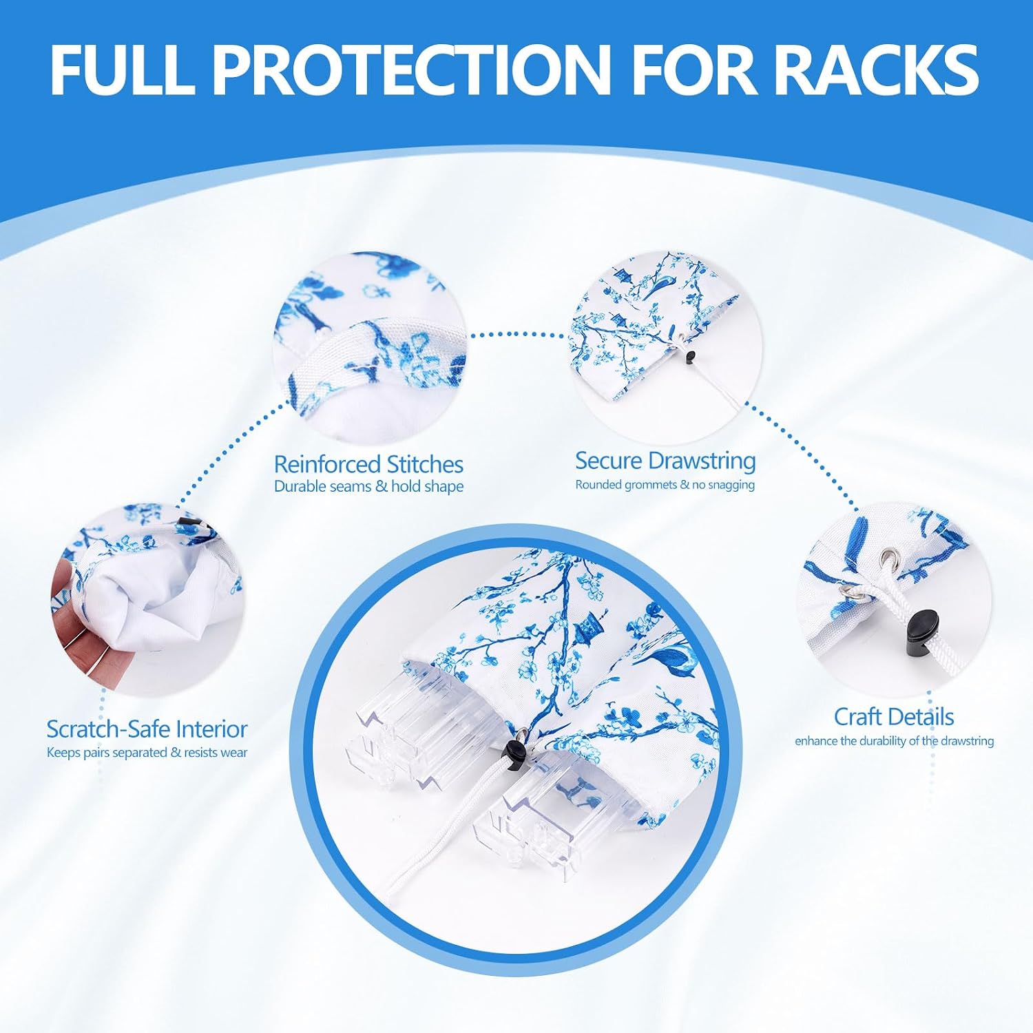 Detalle de FUYIHGL Mahjong Rack Storage Bag, 4 Compartments