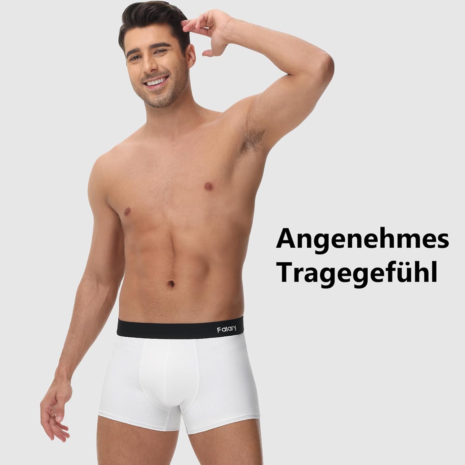 Detalle de FALARY Boxershorts Herren – 4er Pack aus Bio-Baumwolle, schlanke Passform