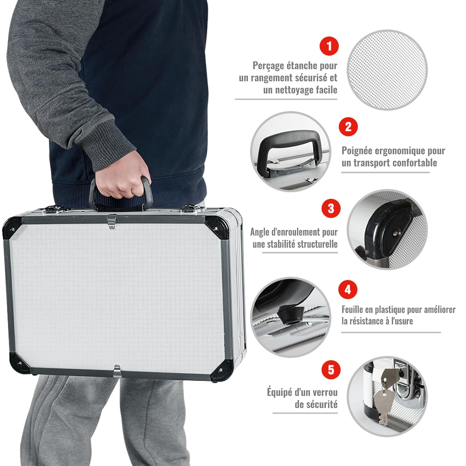 Detalle 2 de WORKPRO Caisse à Outils 119 pièces