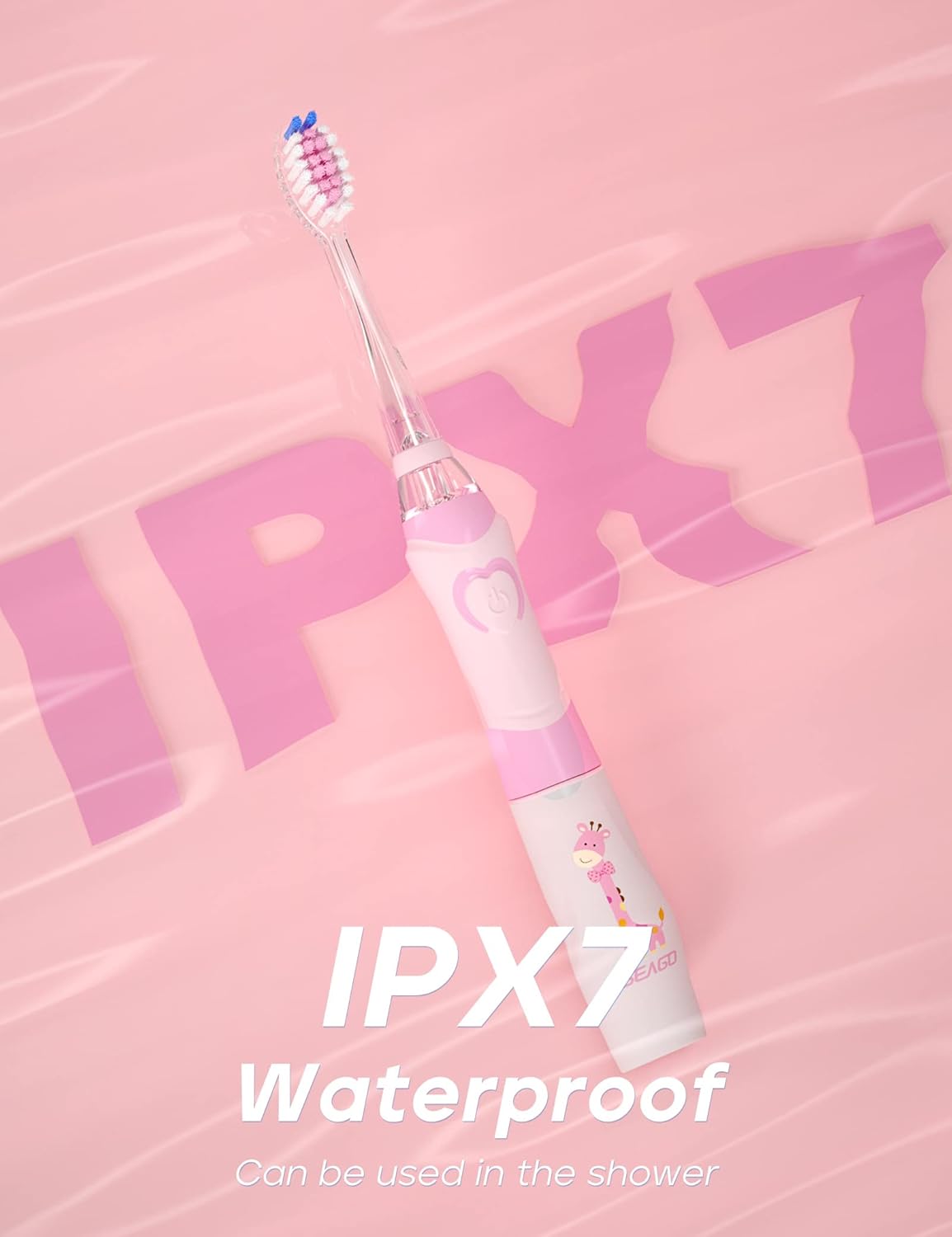 Thumbnail 5 de SEAGO SG977 Kids Electric Toothbrush (Ages 3+), Soft Bristles, Timer, IPX7 Waterproof