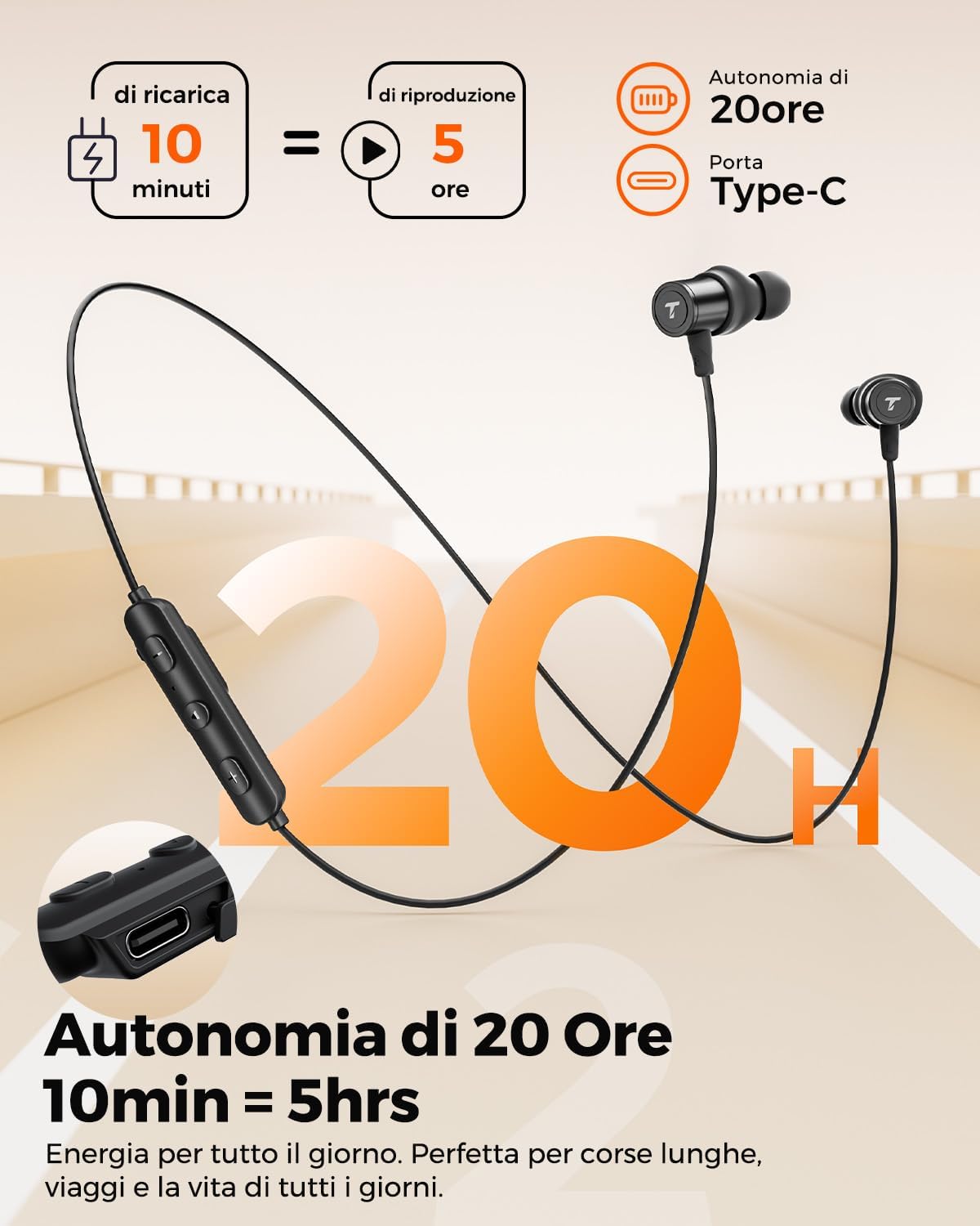 Thumbnail 2 de Truefree HD-100: Cuffie sportive a collare con driver magnetici da 11 mm e cancellazione ai rumori IA
