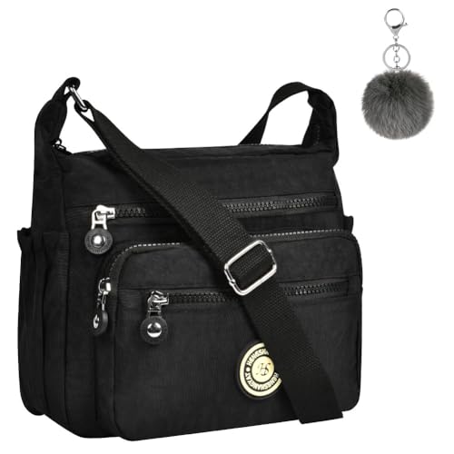 Thumbnail 7 de Aucuu Bolso Bandolera Mujer Impermeable de Nailon Gris: gran capacidad y versatilidad para viajar, trabajar y comprar