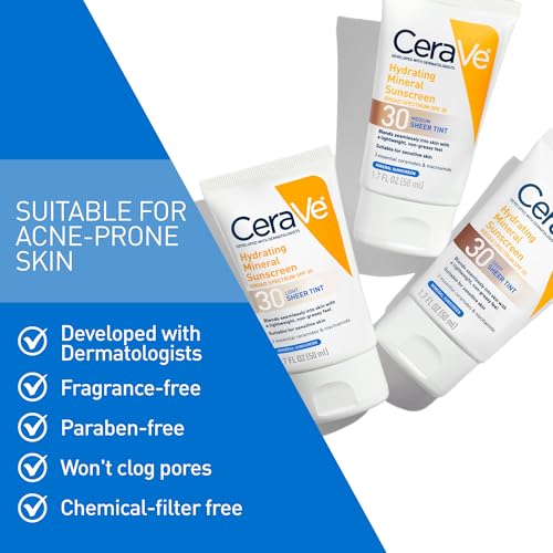 Detalle de CeraVe Tinted Sunscreen for Face SPF 30 Mineral Moisturizer (Medium, 1.7oz)