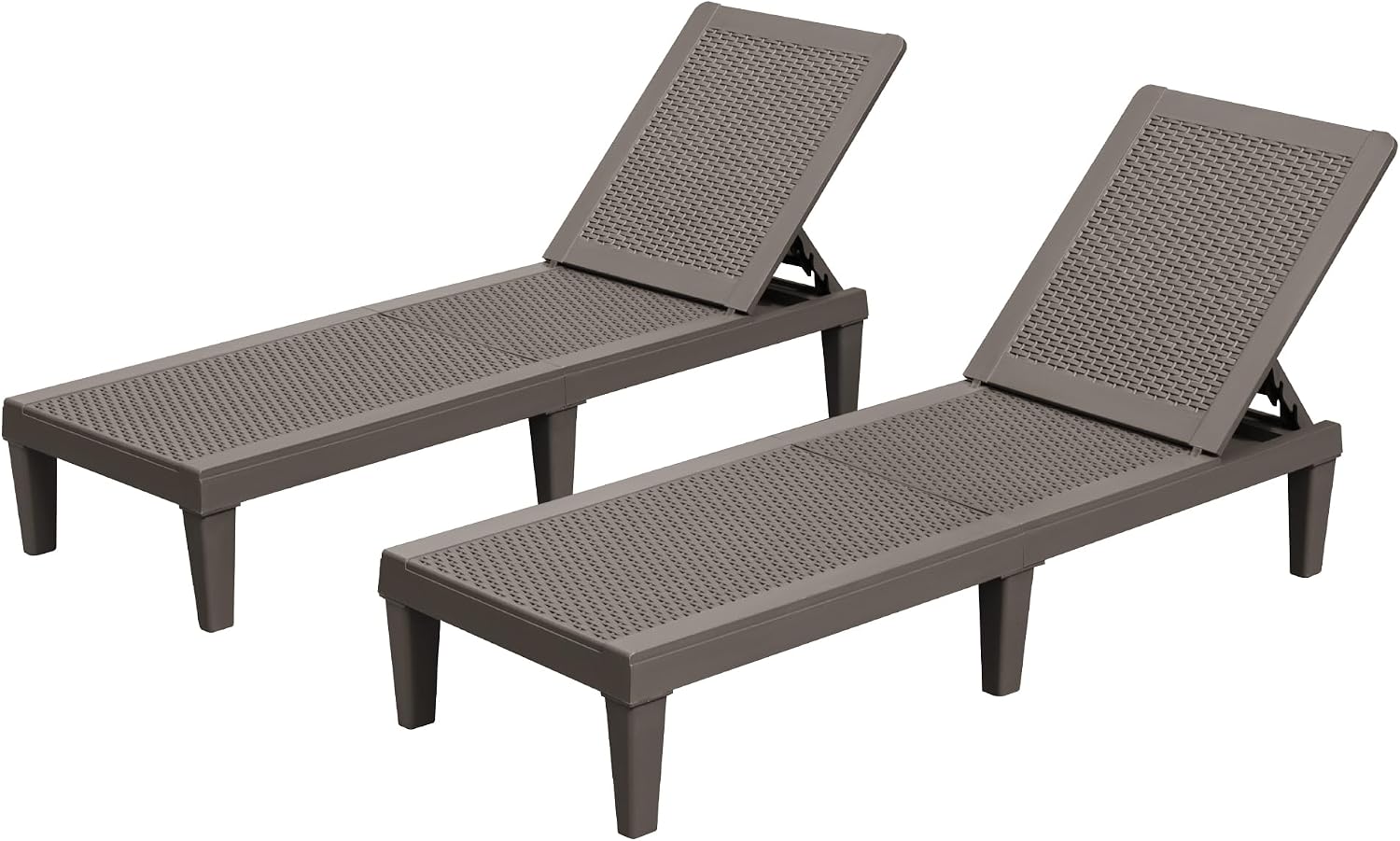 Detalle de Homall PCL0186 Outdoor Lounge Chairs, Set of 2, Adjustable Resin Chaise Lounges