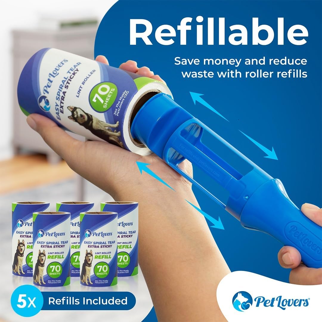Thumbnail 5 de PetLovers Lint Rollers for Pet Hair Extra Sticky – 420 Sheets (1 Roller + 5 Refills)