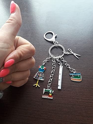 Thumbnail 7 de ONDEGO Mode Schlüsselanhänger bunt Emaille – Schneiderin Motive, handwerkliches Flair