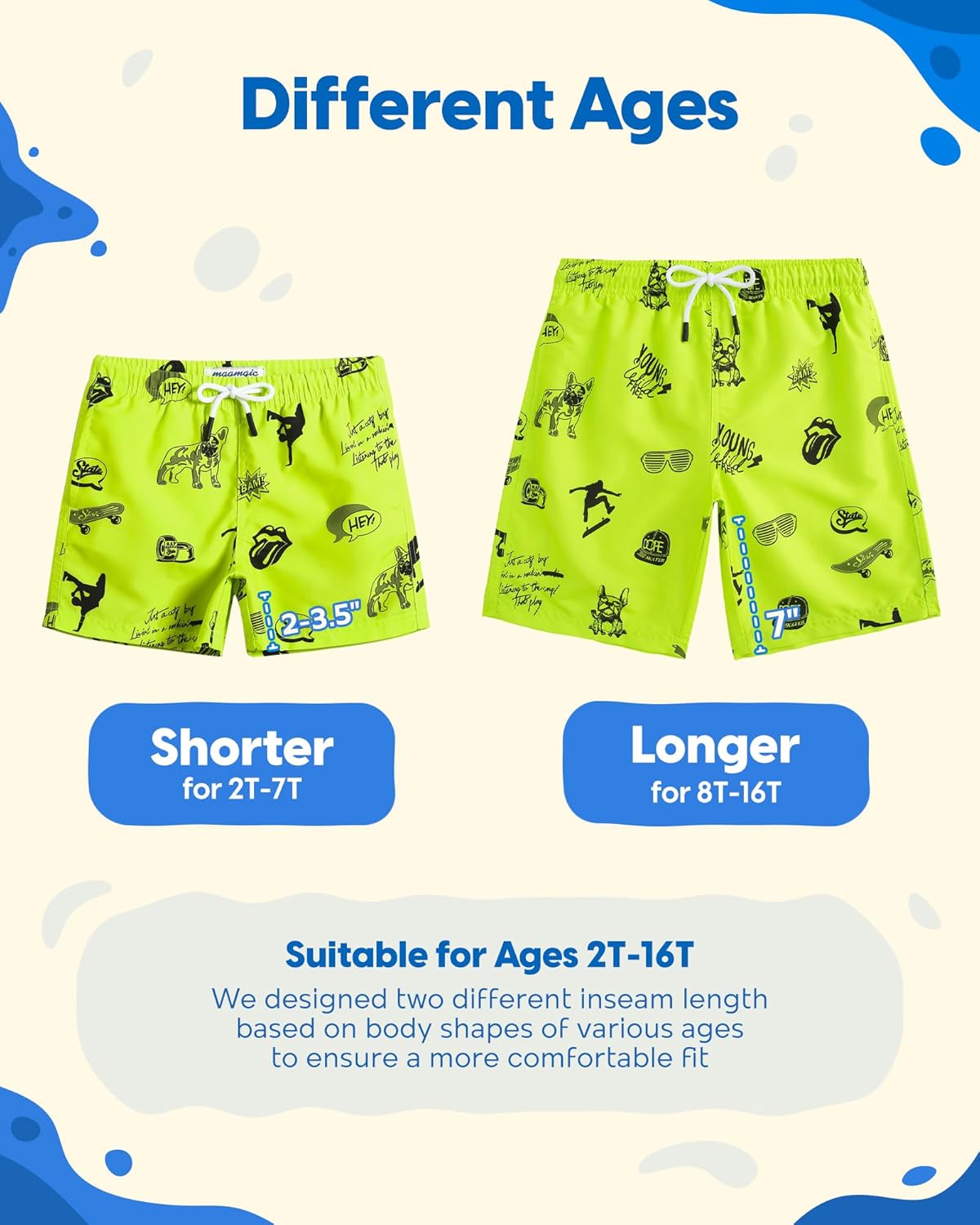 Thumbnail 5 de MaaMgic Kleine Jungen Badeshorts – Schnelltrocknend, Mesh-Futter, verstellbarer Tunnelzug